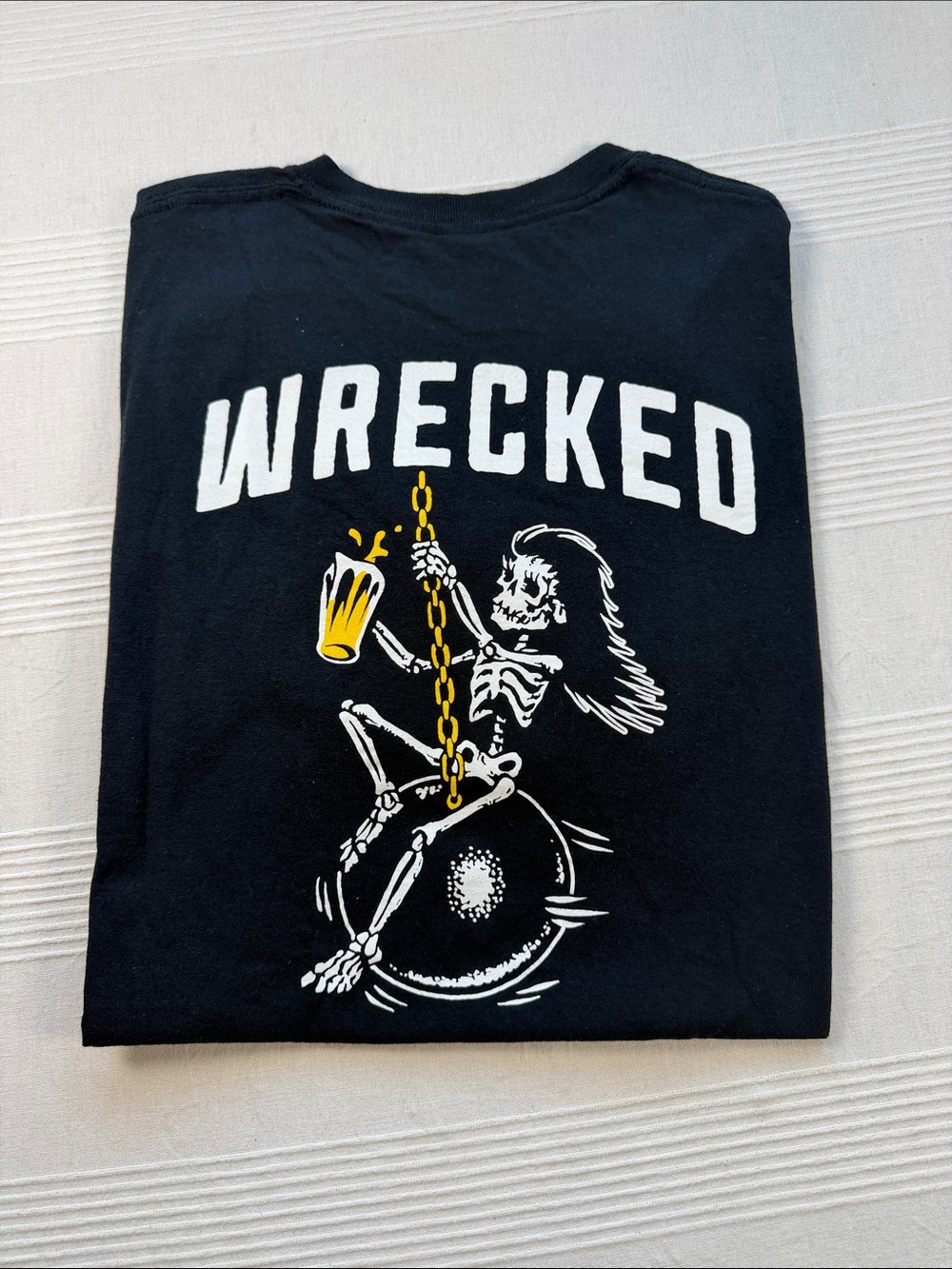 Wrecked Skeleton Graphic Tee - Black with Yellow Accent
